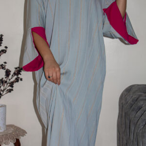 Djellaba Bleu Claire/Rouge